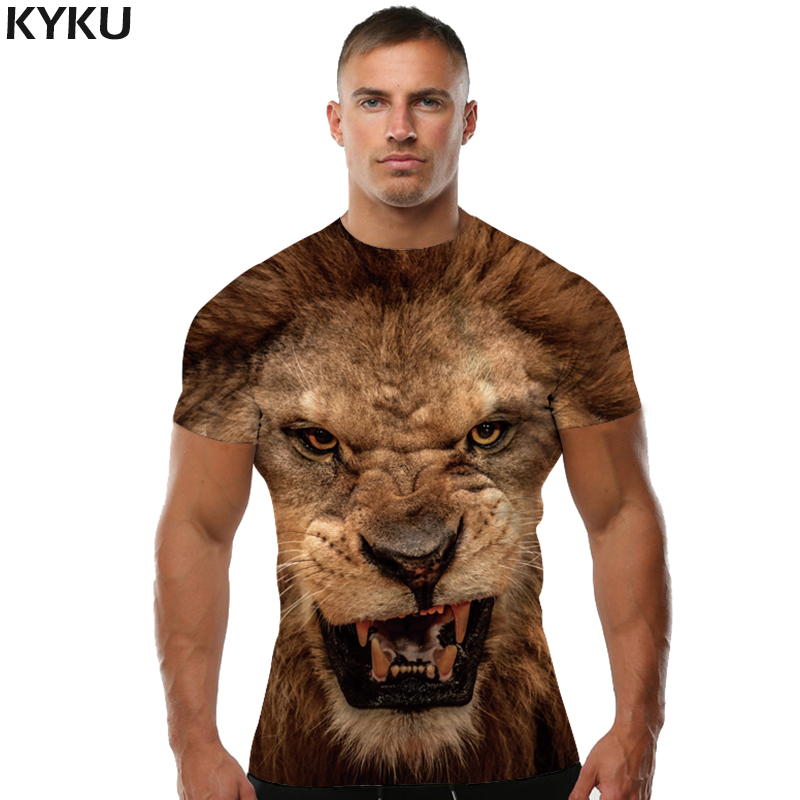 KYKU Brand 3d T-shirt Animal Lion Shirt 