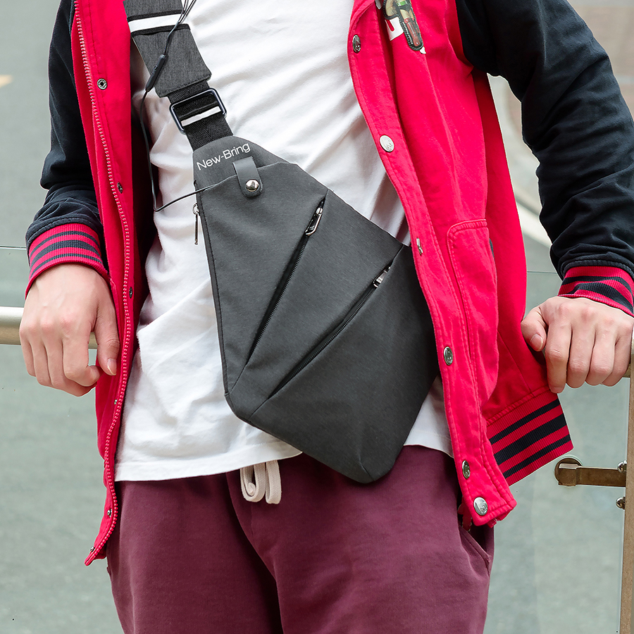 NewBring Compact Single Shoulder Bags for Men Waterproof Nylon