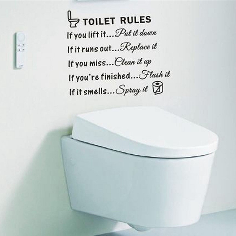 Diy Removable Toilet Rules Wall Sticker Vinyl Art Decal Bathroom Restroom Wc Decoration Moradeal Com